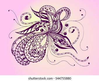 Bright seamless pattern pink flowers fancy image.