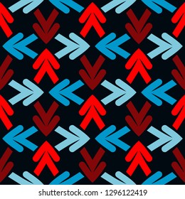 Bright seamless pattern with pointers on a black background.