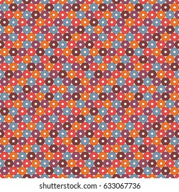 Bright seamless pattern with repeated circles. Bubble motif. Geometric abstract background. Modern style surface texture. Digital paper, textile print, page fill. Vector illustration