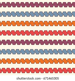 Bright seamless pattern with repeated curling ribbon lines. Horizontal wavy stripes wallpaper. Serpentine motif. Modern style surface texture. Digital paper, textile print, page fill. Vector art