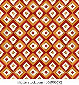 Bright seamless pattern with repeated geometric forms. Ornamental abstract background. Ethnic and tribal motifs. Digital paper, textile print, page fill. Vector art  illustration.