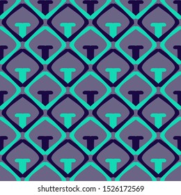 Bright seamless pattern with rhombuses on a purple background.