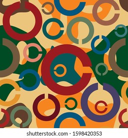 Bright seamless pattern of rings. For printing on shawls, curtains, Wallpaper, packaging and fabrics. Seamless background.