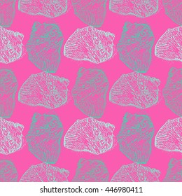 Bright seamless pattern with shells