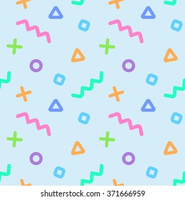Bright seamless pattern with simple geometric figures