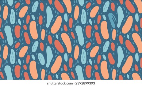 Bright Seamless Pattern. Bright summer print. Seamless vector pattern with abstract modern doodles. Perfect for background, texture and decoration.