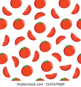 Bright seamless pattern with tomatoes