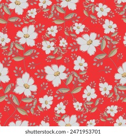 Bright seamless pattern with tropical plants and leaves on yellow background. Vector design. Jungle print. Textiles and printing. Floral background