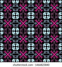 Bright seamless pattern with a variety of geometric elements.
