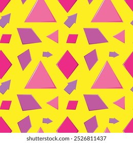 Bright seamless pattern with various geometric shapes