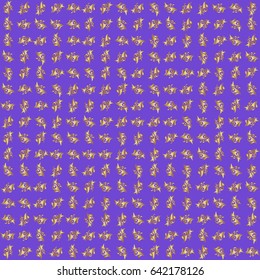 Bright seamless pattern with vector geometric ornament in Christmas traditional colors (golden on violet). Ethnic and tribal motifs. Ornamental vivid wallpaper. Colorful abstract background.