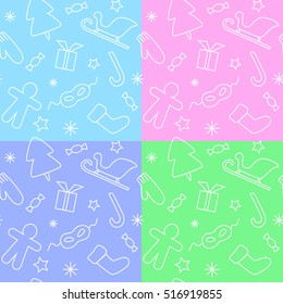 Bright  seamless patterns with Xmas spirit