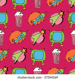 bright seamless retro style wallpaper background