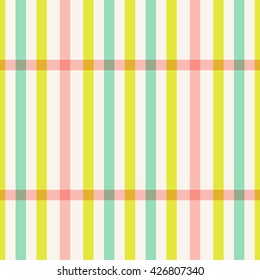 Bright seamless stripes texture. Seamless checkered gingham pattern. Multicolored seamless backdrop. Vector illustration.