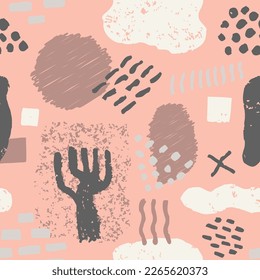 Bright Seamless Stylish Beautiful Paint Swatch. Pastel Endless Fashion Retro Fabrics, Seamless Wallpaper. Dark Repetitive Abstract Modern Template Texture
