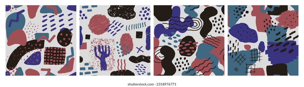 Bright Seamless Stylish Hand Drawn Surface Silhouette. Light Endless Abstract Simple Watercolor, Seamless Backdrop. Pastel Seamless Brushed Trendy Illustration Doodle