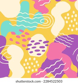 Brillante Línea Decorativa Veraniega Sin Marea. Decoración Retro Clásica Repetida Y Colorida, Acondicionamiento De Seamless. Pastel Endless Creative Beaubble Swatch