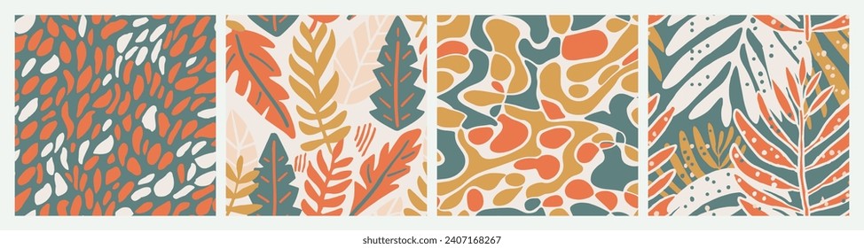 Helle, nahtlose Sommerbaumkunst-Hintergrund. Violette, mehrfarbige Dschungelinien, Nahtlose Printmedien. Weiße nahtlose Natur Schöne Ornament Kunst. 