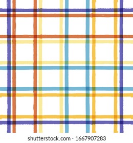 Helles, nahtloses Tartan-Muster, üppiger Druck, farbige Schachbrettmuster. Gingham, plaid. Geometrischer quadratischer Hintergrund, Textur: Hemden, Tischdecken, Kleidung, Kleidung, Papier