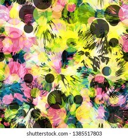 Bright seamless texture with different shapes. Abstract vector background for web page, banners backdrop, fabric, home decor, wrapping