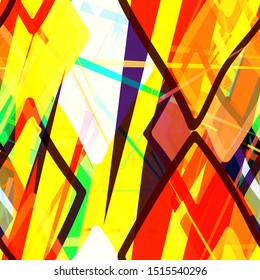 Bright seamless texture with geometric and hand drawn elements. Abstract vector background for web page, banners backdrop, fabric, home decor, wrapping
