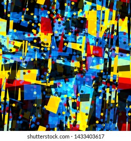 Bright seamless texture from geometric shapes. Abstract vector background for web page, banners backdrop, fabric, home decor, wrapping