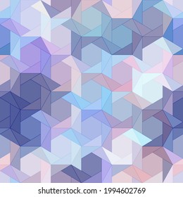 Bright seamless texture of hexagons. Juicy, seductive shades of pink and purple. Design of womens accessories, clothing, cosmetics, packaging, booklets, posters and flyers. Vector illustration.