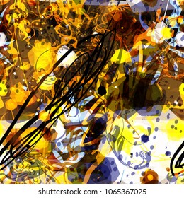 Bright seamless texture with scribbles. Grunge pattern. Abstract vector background for web page, banners backdrop, fabric, home decor, wrapping