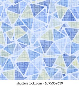Bright seamless texture. An unusual mesh covers the abstract pattern. Elements of pentagons with colored windows. For clothes, walls, backgrounds and 3d graphics.
