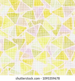 Bright seamless texture. An unusual mesh covers the abstract pattern. Elements of pentagons with colored windows. For clothes, walls, backgrounds and 3d graphics.