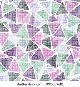 Bright seamless texture. An unusual mesh covers the abstract pattern. Elements of pentagons with colored windows. For clothes, walls, backgrounds and 3d graphics.