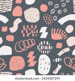 Bright Seamless Trend Isolated Paint Design. Dark Repetitive Contemporary Geometric Fabrics, Seamless Swatch. Light Seamless Elegant Beauty Ornament Wrapping