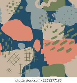 Bright Seamless Trend Isolated Scribble Texture. Dark Repeated Doodle Hand Drawn Set, Seamless Backdrop. Orange Continuous Classic Vintage Surface Pattern