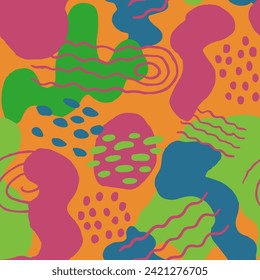 Luminosas Bandas De Elementos Modernos De Tendencia Sin Precedentes. Decoración Púrpura Repetida Ilustración Decorativa, Tarjeta Sin Marea. Colorida plantilla repetitiva de moda vintage