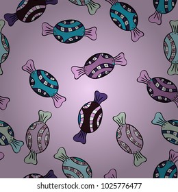 Bright seamless vector confetti party pattern. Colorful sugar sprinkle, candy or bakery design on a neutral, black and violet background.