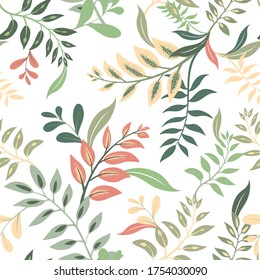 Bright Seamless Vector Pattern Abstract Leaf