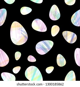 Bright seamless vector pattern with Easter eggs.Pattern on black background.