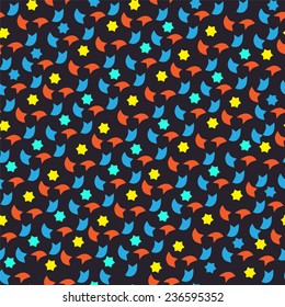 bright seamless vector pattern ethnic on black background. texture for fabric design and for  greeting cards.