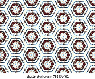 Bright seamless vector of snowflakes with contrasting elements