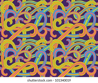 Bright seamless wallpaper with hand-drawn swirls