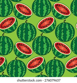 Bright seamless wallpaper with watermelon