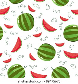 Bright seamless wallpaper with watermelon