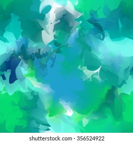 Bright seamless watercolor background with large spots in turquoise.