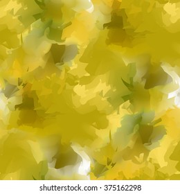 Bright seamless watercolor background with large spots of Golden color.