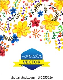 Bright Seamless watercolor color floral background, gift pattern design, VECTOR