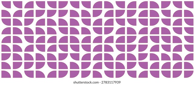 Bright semicircle seamless pattern. Abstract geometric half circle and square background. Colorful Swiss modernist or postmodernist style wallpaper. vector illustration