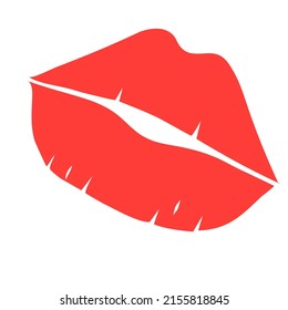Bright and Sensitive Woman Lips. Vector Illustration