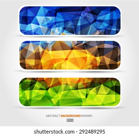 Bright set banners polygon abstract background.Vector EPS 10 illustration.