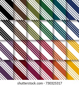 A bright set of diagonal stripes background pattern vectors