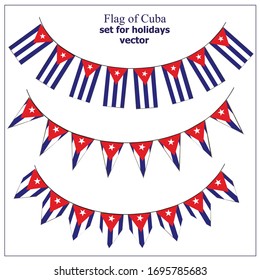 Bright set with flag of Cuba. Happy Cuba day collection. Bright background with flags.